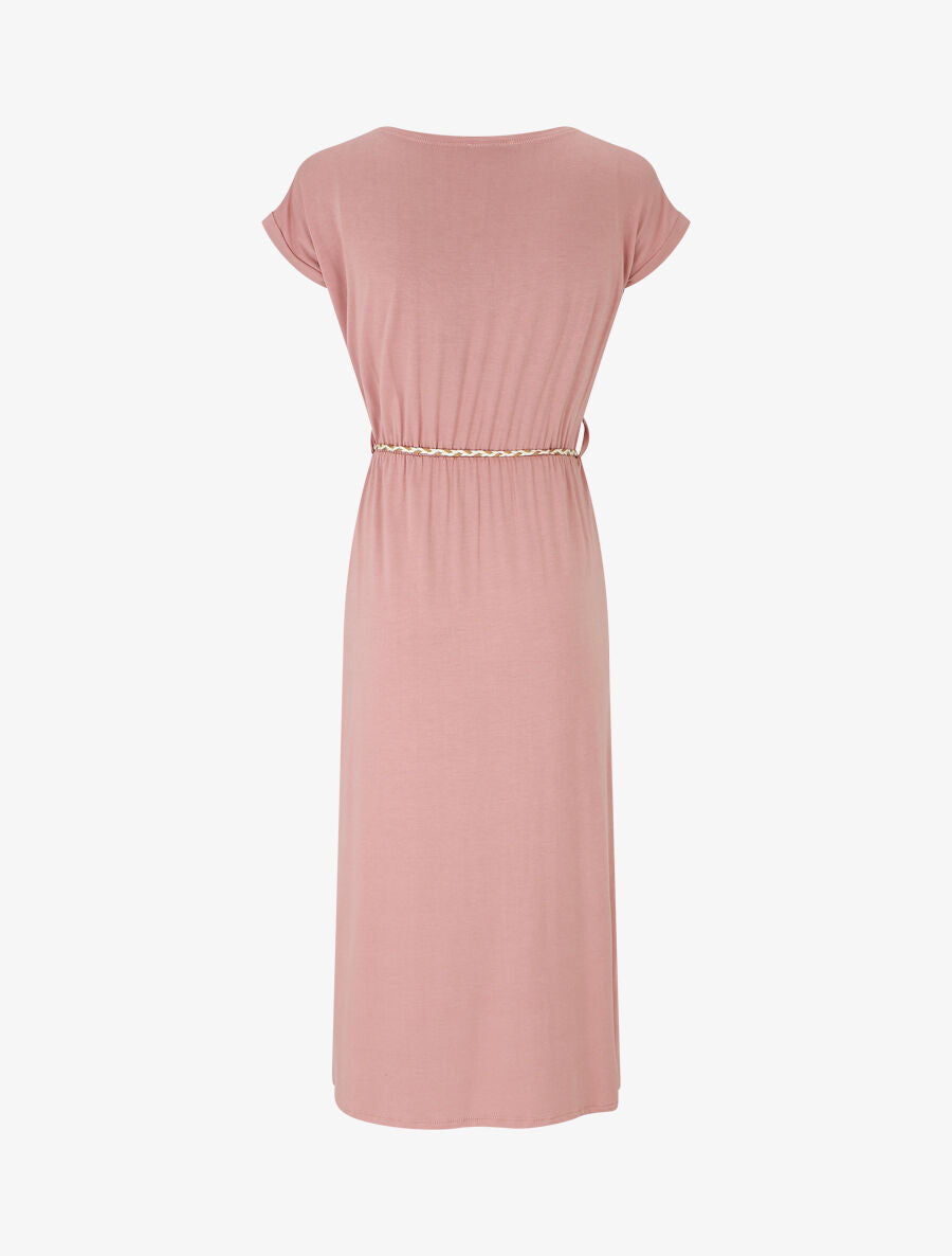 Robe longue style portefeuille - Rose - 2