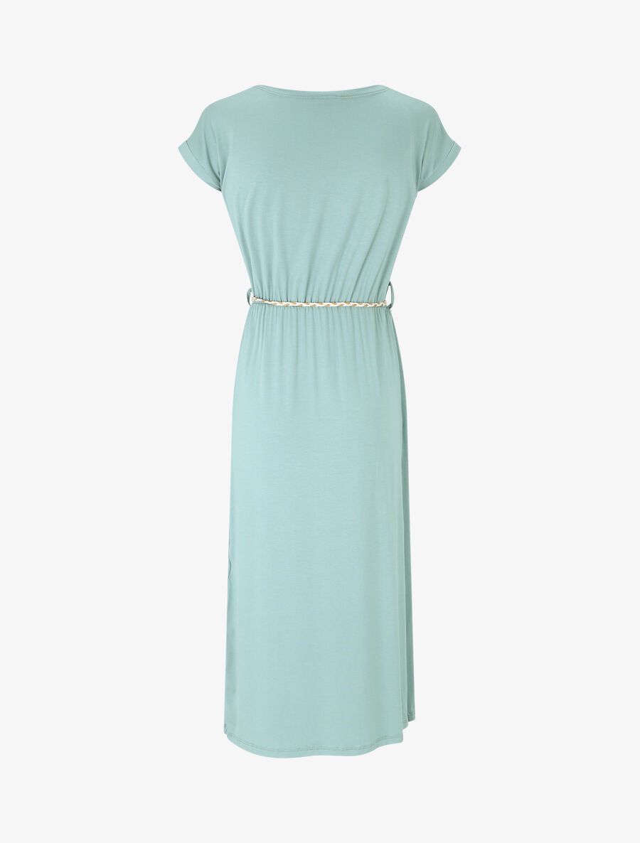 Robe longue style portefeuille - Vert d&