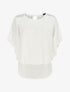 Top uni en voile et dentelle - Blanc - 1