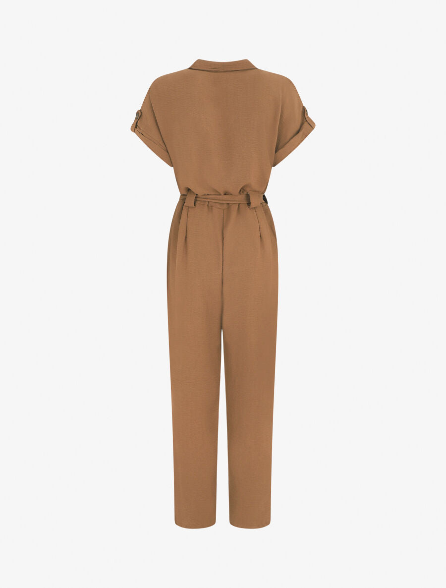 Combinaison unie fluide - Camel - 2