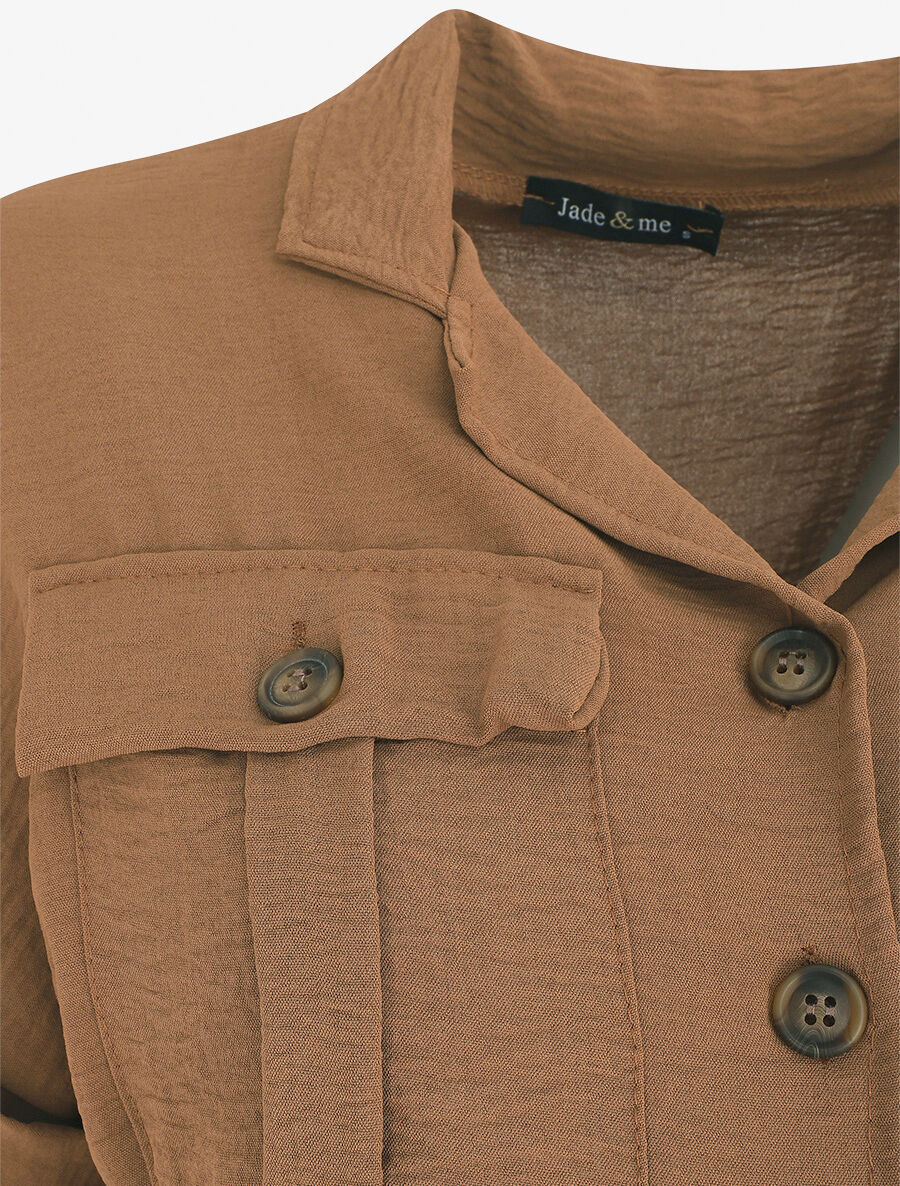 Combinaison unie fluide - Camel - 3