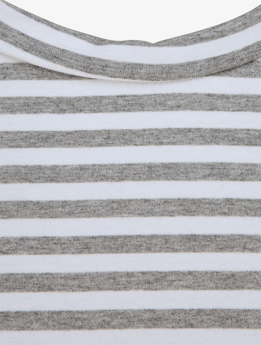 Top marinière coupe droite à épaulettes - Gris clair - 3