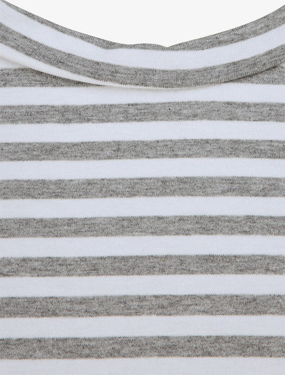 Top marinière coupe droite à épaulettes - Gris clair - 3