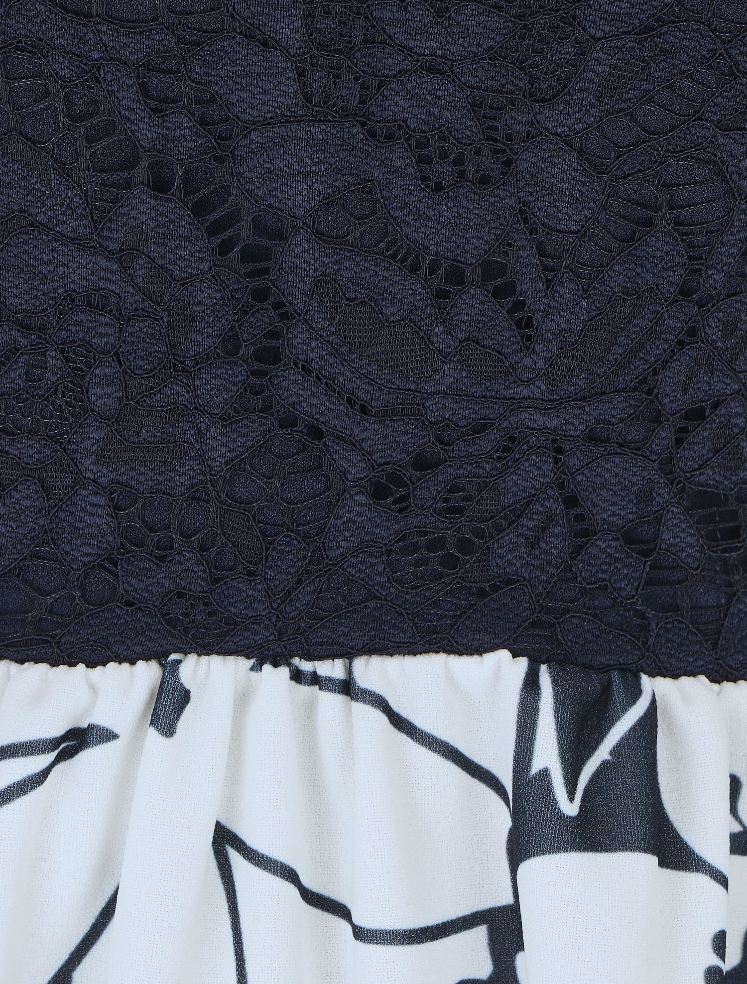 Robe évasée sans manches imprimé floral - Marine - 3