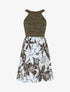 Robe évasée sans manches imprimé floral - Kaki - 5