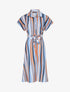 Robe chemise rayée longue manches courtes - Bleu ciel - 1