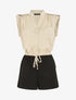 Combishort fluide sans manches - Beige - 5