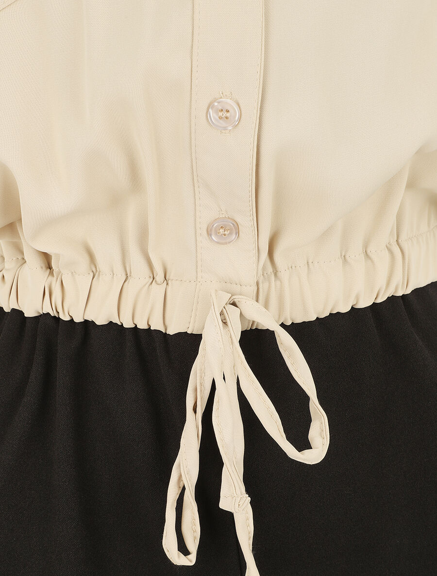 Combishort fluide sans manches - Beige - 3