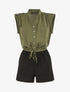 Combishort fluide sans manches - Kaki - 5