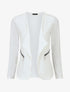 Veste fluide unie col cascade - Blanc - 1
