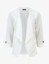 Veste droite unie col cascade - Blanc - 5