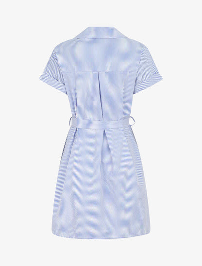 Robe chemise rayée manches courtes - Bleu ciel - 2
