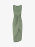 Robe drapée longue unie sans manches - Kaki - 5