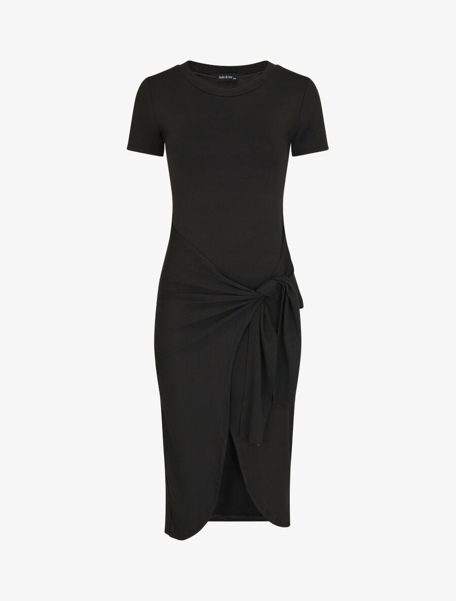 Robe longue style portefeuille - Noir - 1