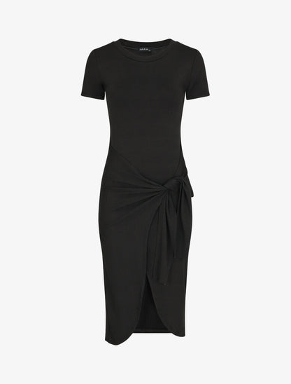 Robe longue style portefeuille - Noir - 1