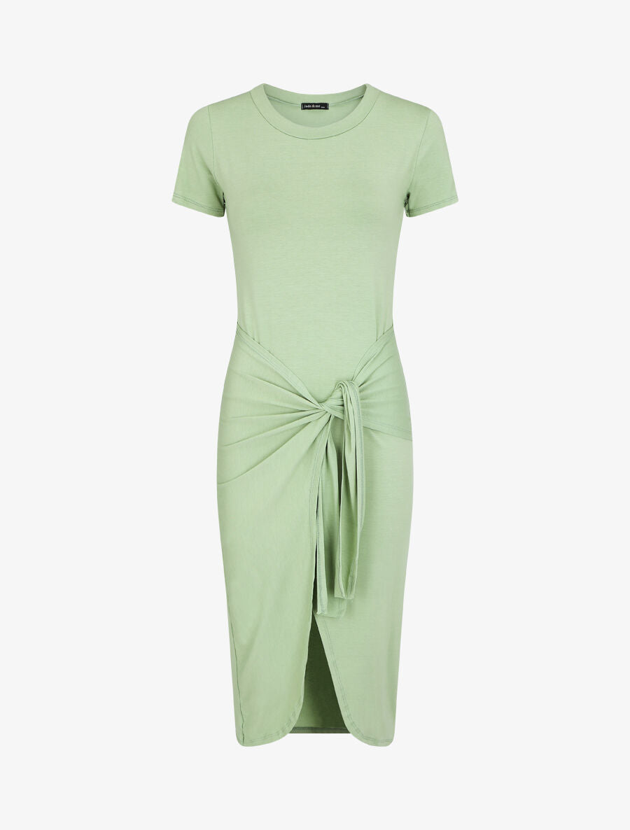 Robe longue style portefeuille - Vert d&