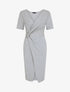 Robe portefeuille fendue manches courtes - Gris chiné - 4