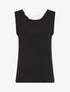 Top droit sans manches uni dos en V - Noir - 1