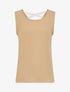 Top droit sans manches uni dos en V - Beige - 1