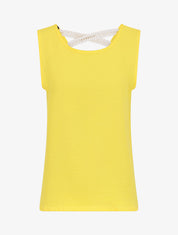 Top droit sans manches uni dos en V - Jaune - 1