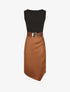 Robe ajustée style portefeuille sans manches - Camel - 1
