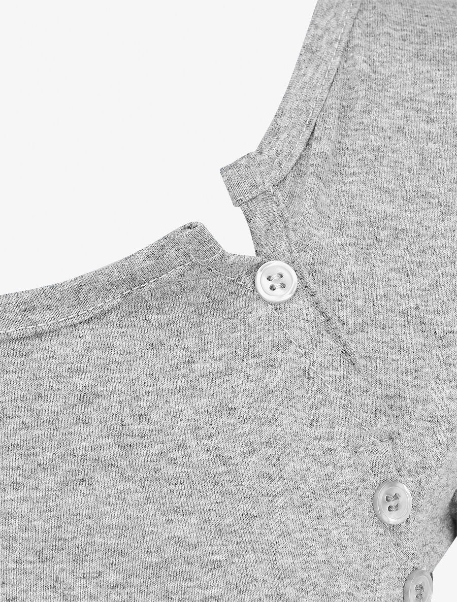 Top uni à boutons décoratifs - Gris - 3