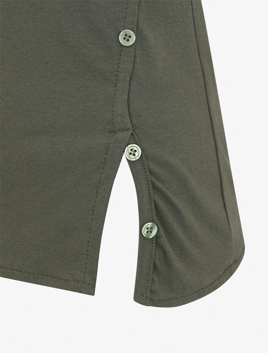 Top uni à boutons décoratifs - Kaki - 3