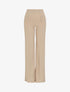 Pantalon long uni à taille haute - Beige - 1