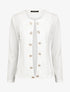 Veste droite boutonnée unie - Blanc - 5