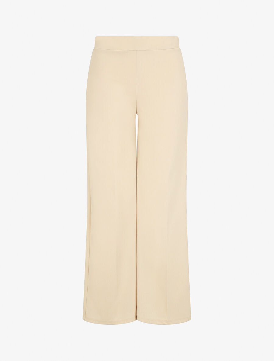 Pantalon fluide uni - Beige - 5