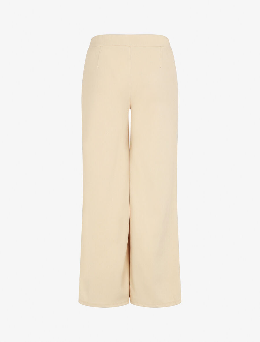 Pantalon fluide uni - Beige - 2