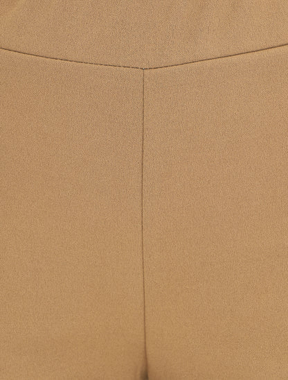 Pantalon fluide uni - Camel - 3