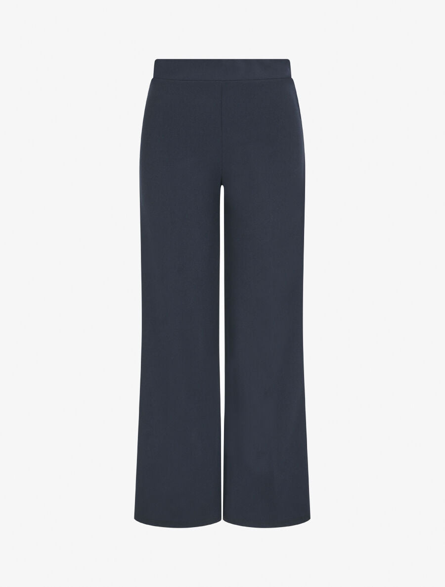 Pantalon fluide uni - Marine - 1