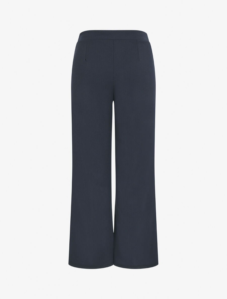 Pantalon fluide uni - Marine - 2