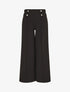 Pantalon fluide uni à boutons décoratifs - Noir - 1