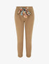 Pantalon slim à noeud fleuri - Camel - 1