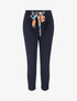Pantalon slim à noeud fleuri - Marine - 5