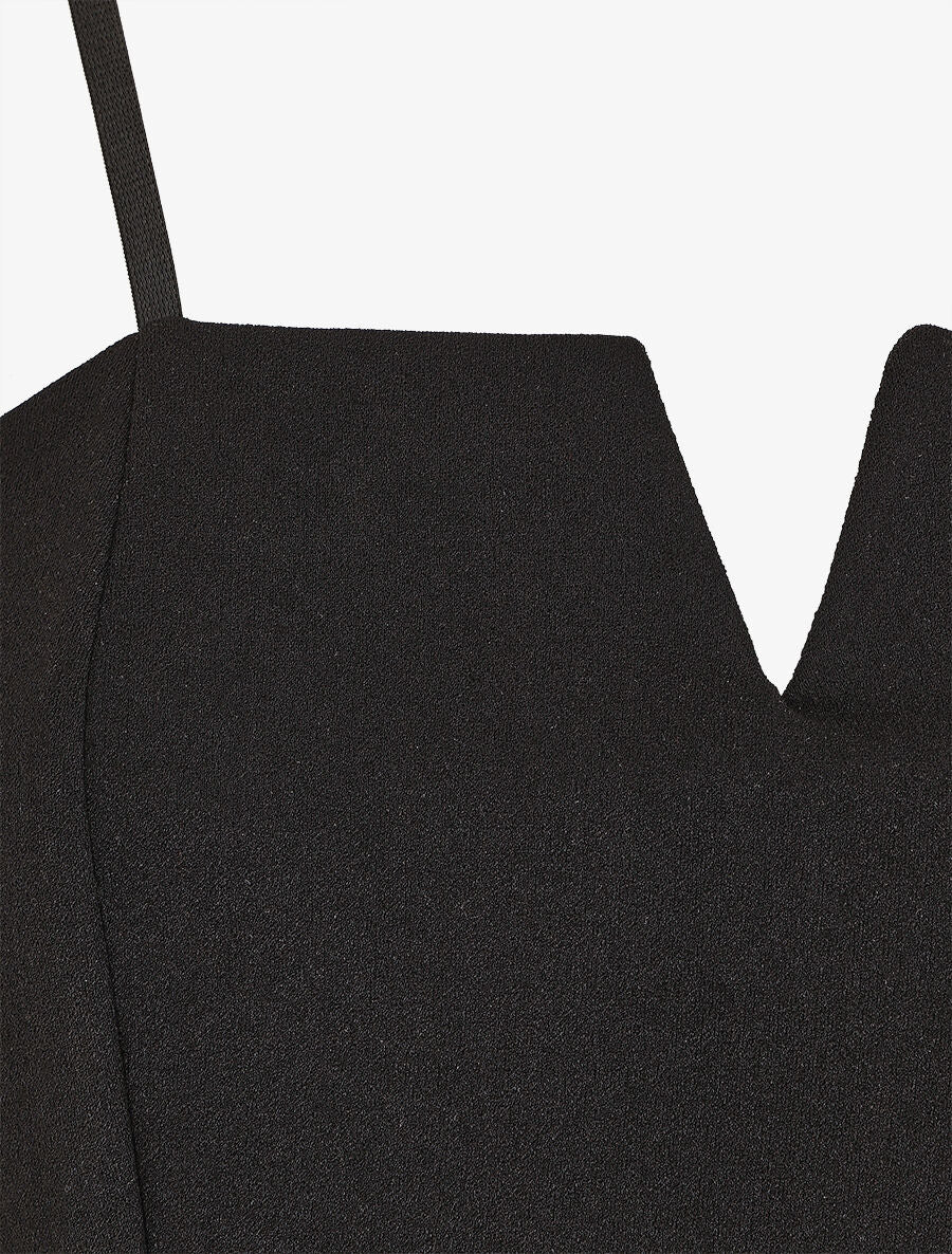 Robe ajustée unie effet drapé - Noir - 3