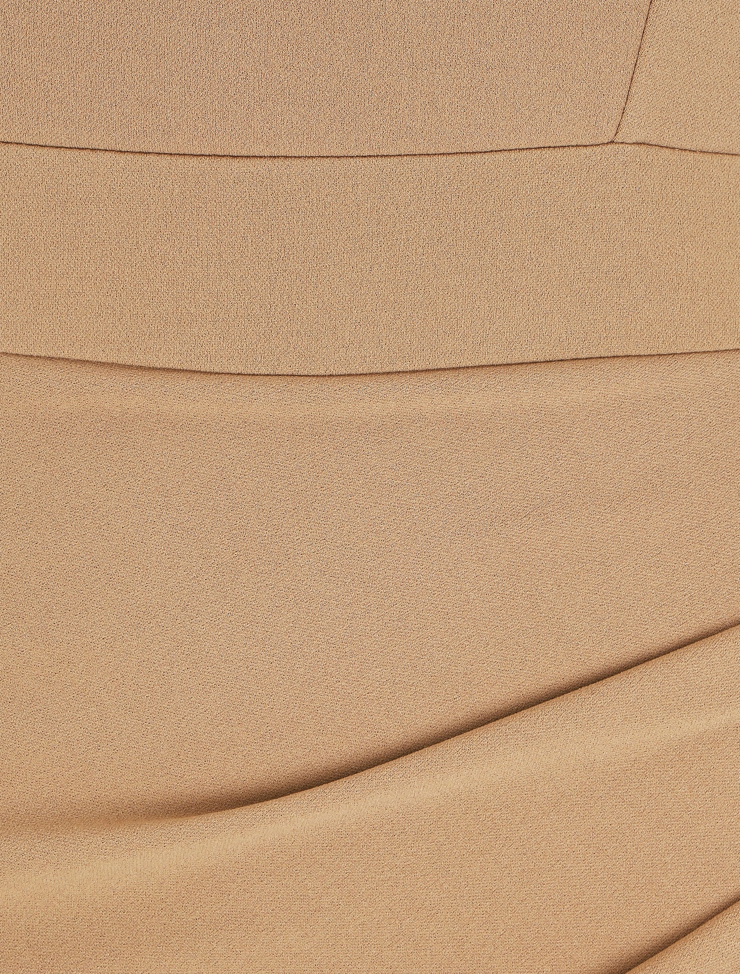 Robe ajustée unie effet drapé - Camel - 3