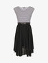 Robe bi-matière à col rond - Noir - 4