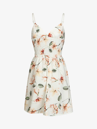 Robe patineuse imprimé floral - Blanc - 2