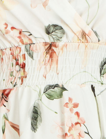 Robe patineuse imprimé floral - Blanc - 3