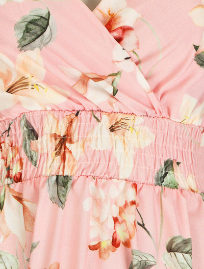 Robe patineuse imprimé floral - Rose - 3
