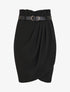 Jupe unie style portefeuille - Noir - 1