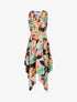 Robe asymétrique à imprimé tropical - Noir - 1