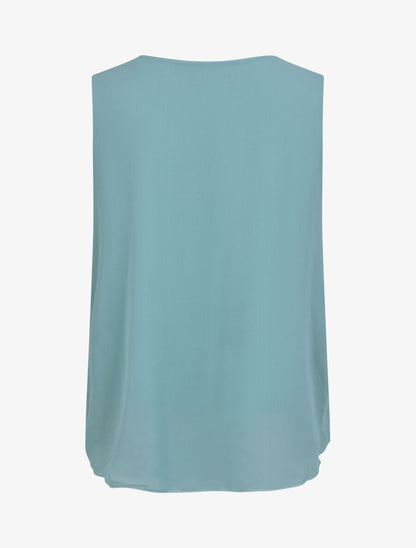 Top droit sans manches col à chaîne - Bleu clair - 2