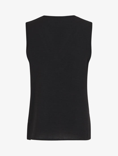 Top droit sans manches col V - Noir - 2