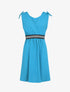Robe uni à taille élastiquée - Bleu azur - 1