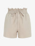 Mini short à taille élastiquée - Beige - 1