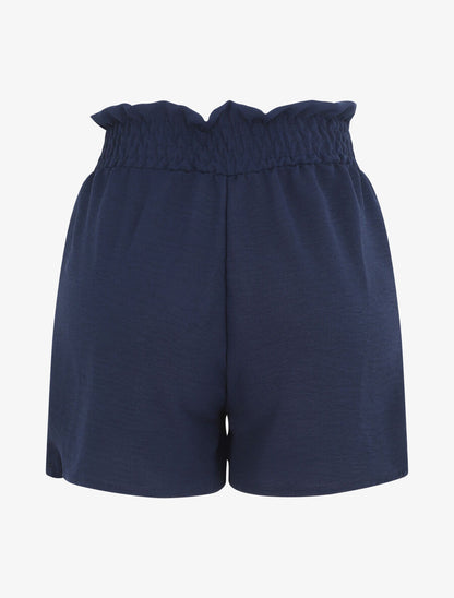 Mini short à taille élastiquée - Marine - 2